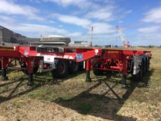 Dennison 14 Lock Sliding Bogie Skeletal trailer, reference 50309, year of manufacture 2017, 3 x