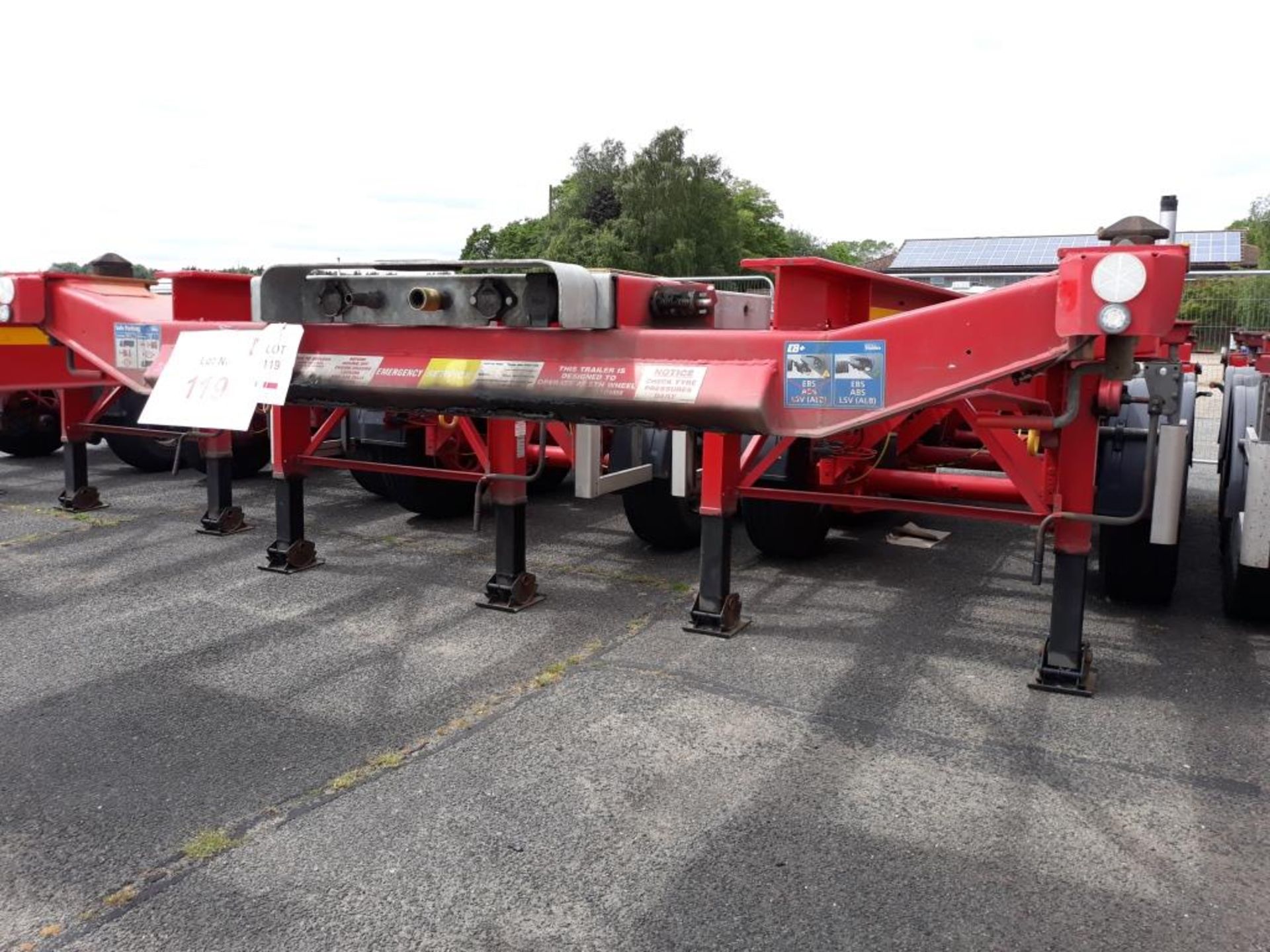 Dennison 14 Lock Sliding Bogie Skeletal trailer, reference 50315, year of manufacture 2017, 3 x - Image 2 of 15