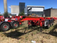 Dennison 14 Lock Sliding Bogie Skeletal trailer, reference 49440, year of manufacture 2016, 3 x