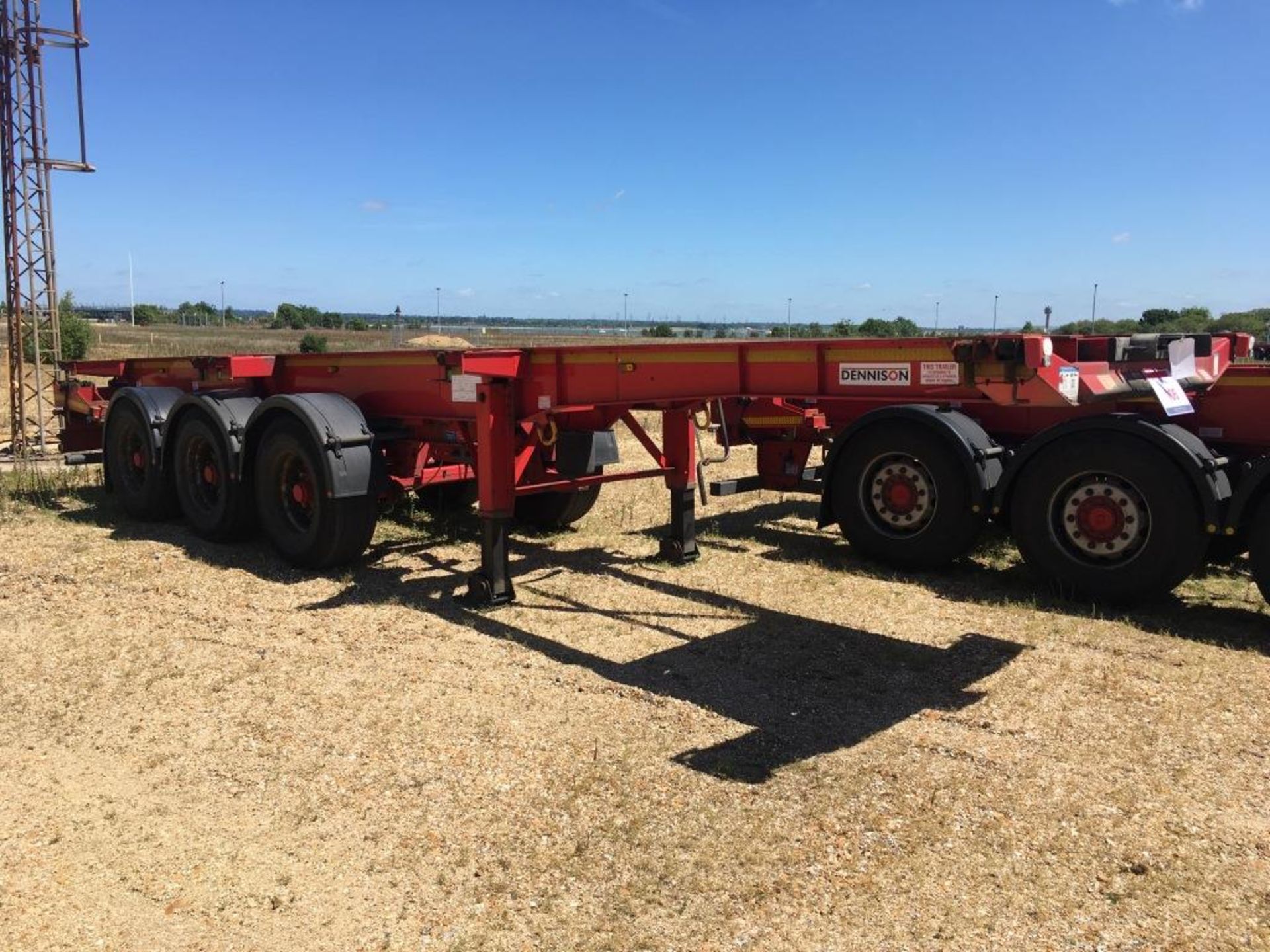 Dennison 14 Lock Sliding Bogie Skeletal trailer, reference 27464, year of manufacture 2011, 3 x