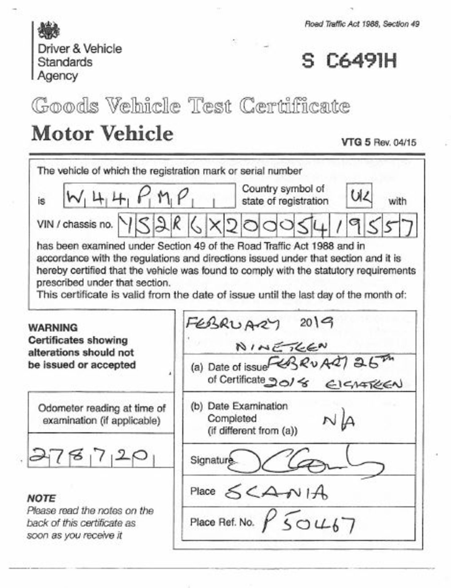 Scania R450 LA 6X2/2MNA Topline tractor unit, 2 Pedal Opticruise Gearbox, Registration number - Image 18 of 19