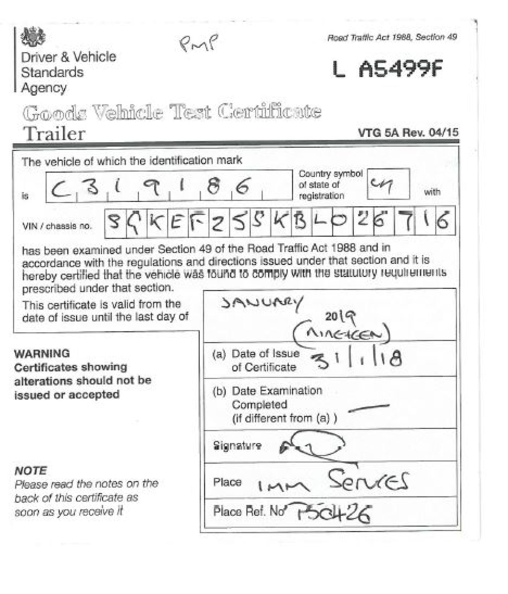 Dennison 14 Lock Sliding Bogie Skeletal trailer, reference 26716, year of manufacture 2011, 3 x - Bild 11 aus 12