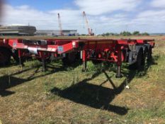 Dennison 14 Lock Sliding Bogie Skeletal trailer, reference 49436, year of manufacture 2016, 3 x