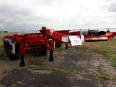 Dennison 14 Lock Sliding Bogie Skeletal trailer, reference 42075, year of manufacture 2014, 3 x