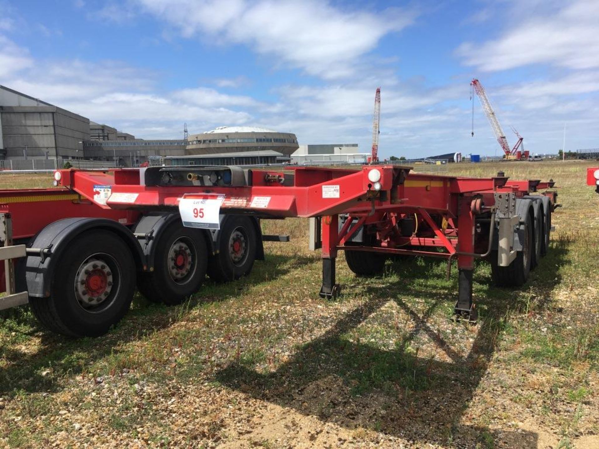 Dennison 14 Lock Sliding Bogie Skeletal trailer, reference 40164, year of manufacture 2013, 3 x