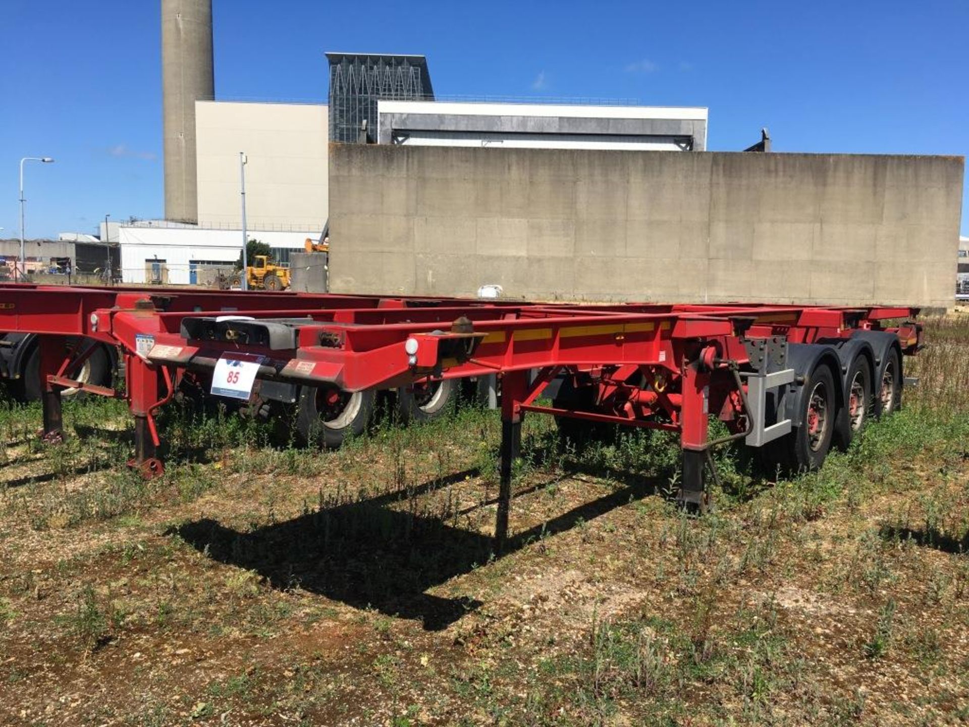 Dennison 14 Lock Sliding Bogie Skeletal trailer, reference 42087, year of manufacture 2014, 3 x