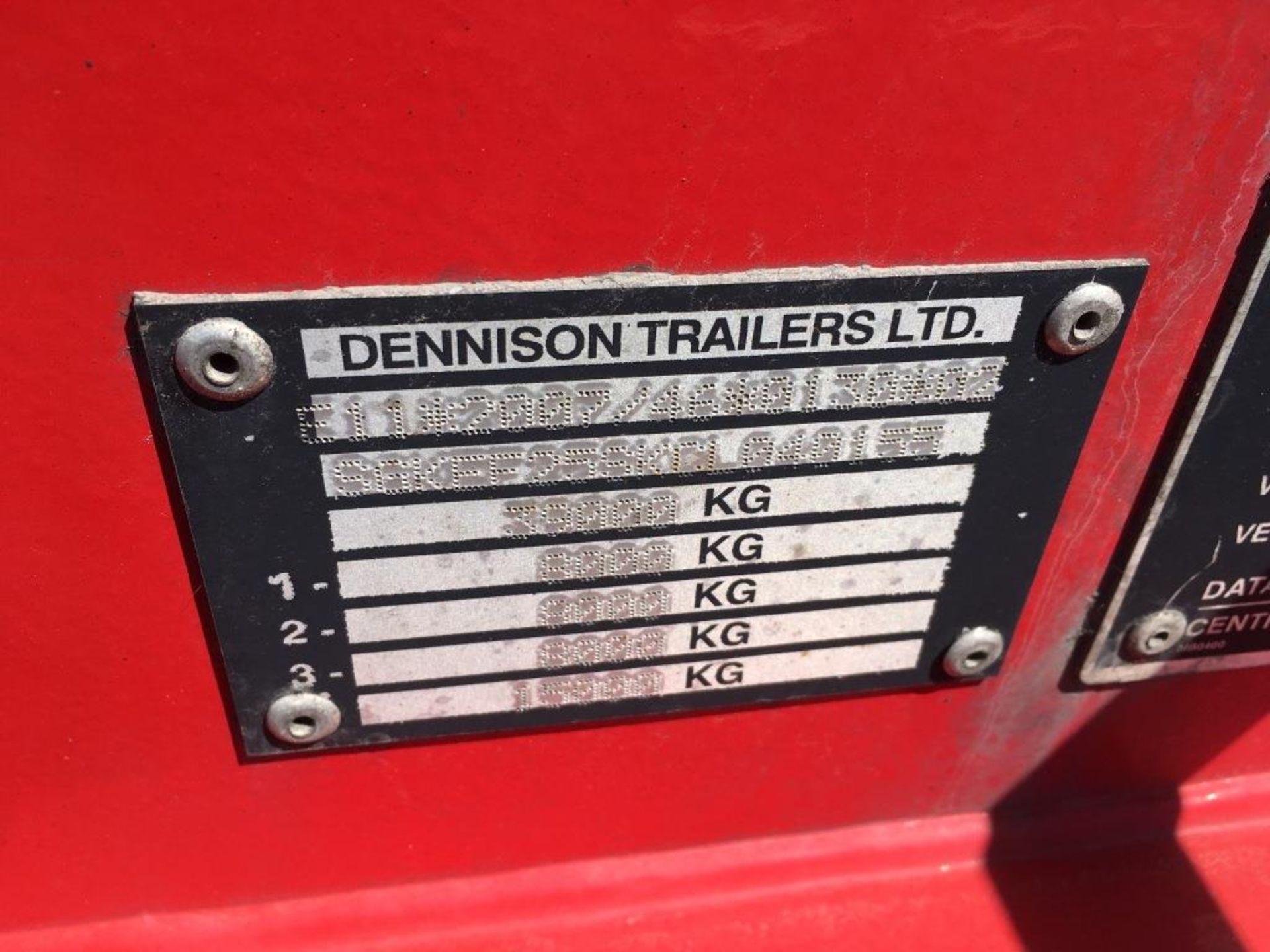 Dennison 14 Lock Sliding Bogie Skeletal trailer, reference 40155, year of manufacture 2013, 3 x - Image 10 of 18