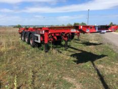 Dennison 14 Lock Sliding Bogie Skeletal trailer, reference 49441, year of manufacture 2016, 3 x