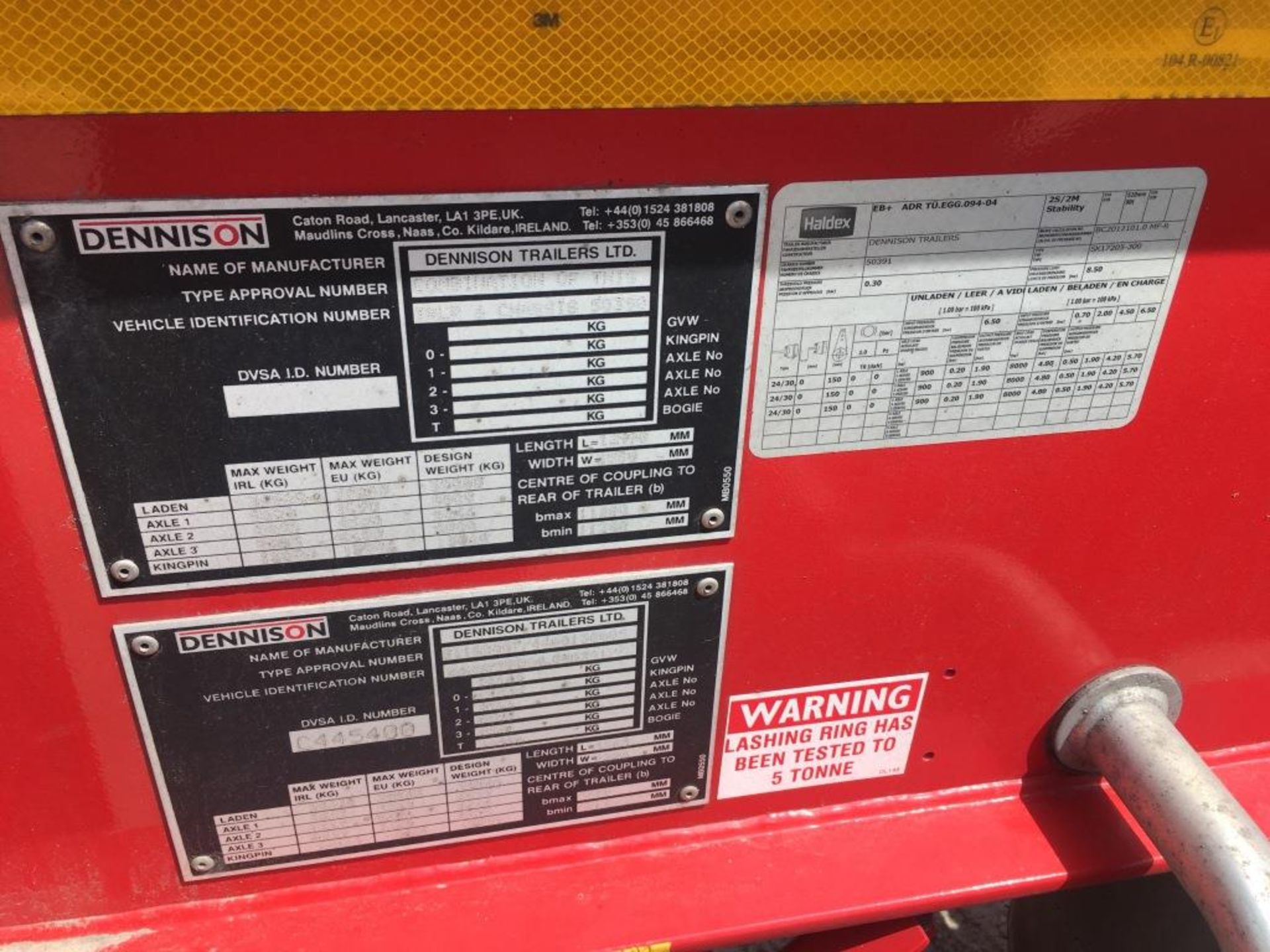 Dennison Multi Function 4 Axle Splitting Skeletal trailer, reference 50390 & 50391, year of - Image 6 of 22