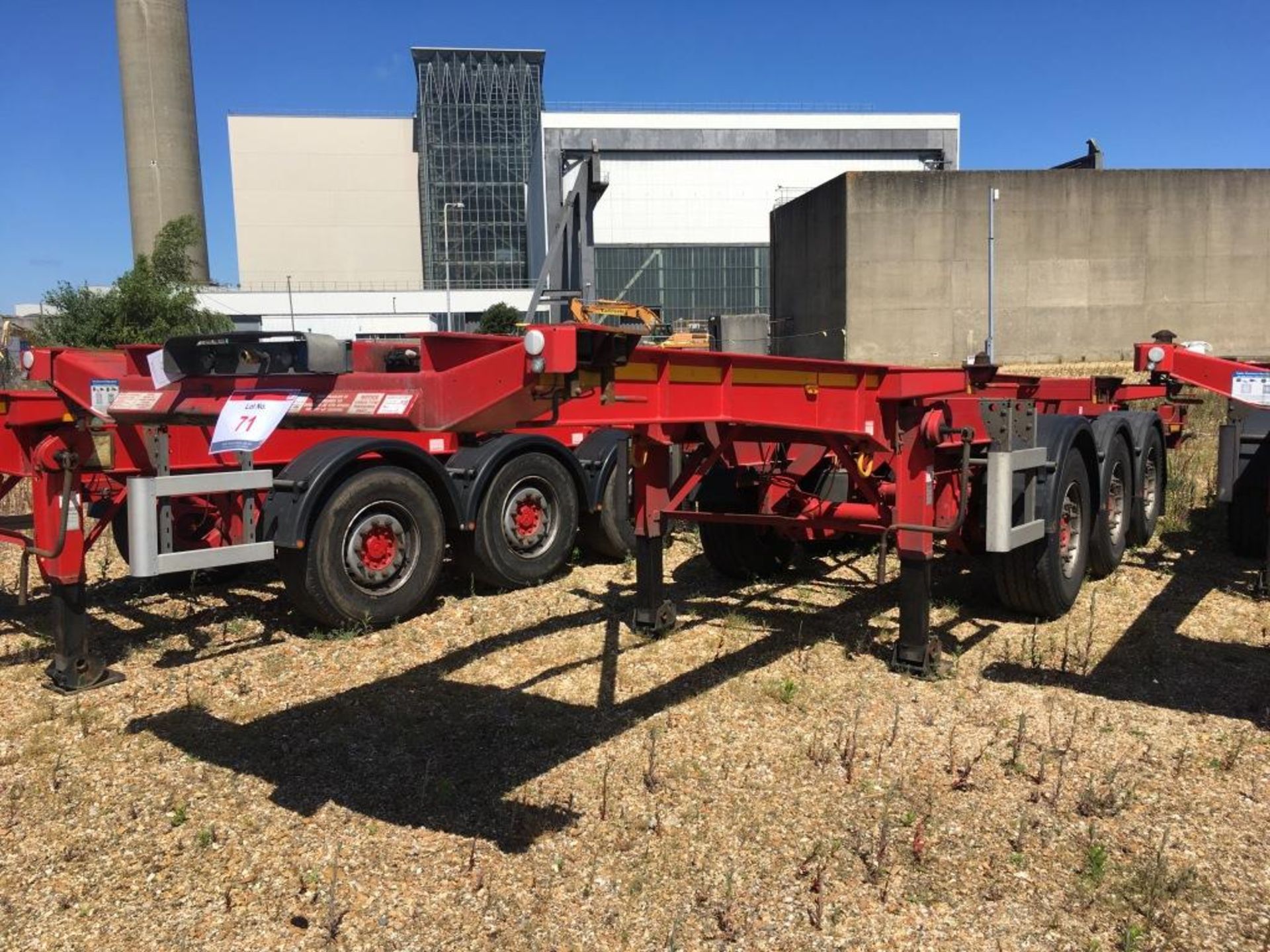 Dennison 14 Lock Sliding Bogie Skeletal trailer, reference 42062, year of manufacture 2014, 3 x