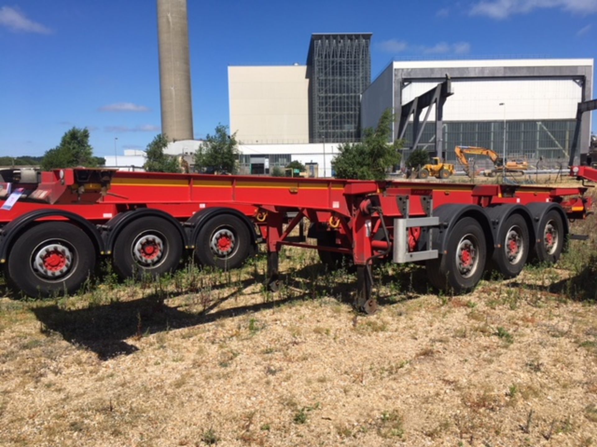 Dennison 14 Lock Sliding Bogie Skeletal trailer, reference 42080, year of manufacture 2014, 3 x