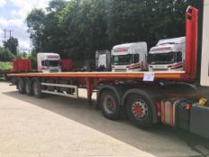 Dennison 13.6m Oil Spec Platform trailer, reference 40044, year of manufacture 2012, 3 x BPW Eco