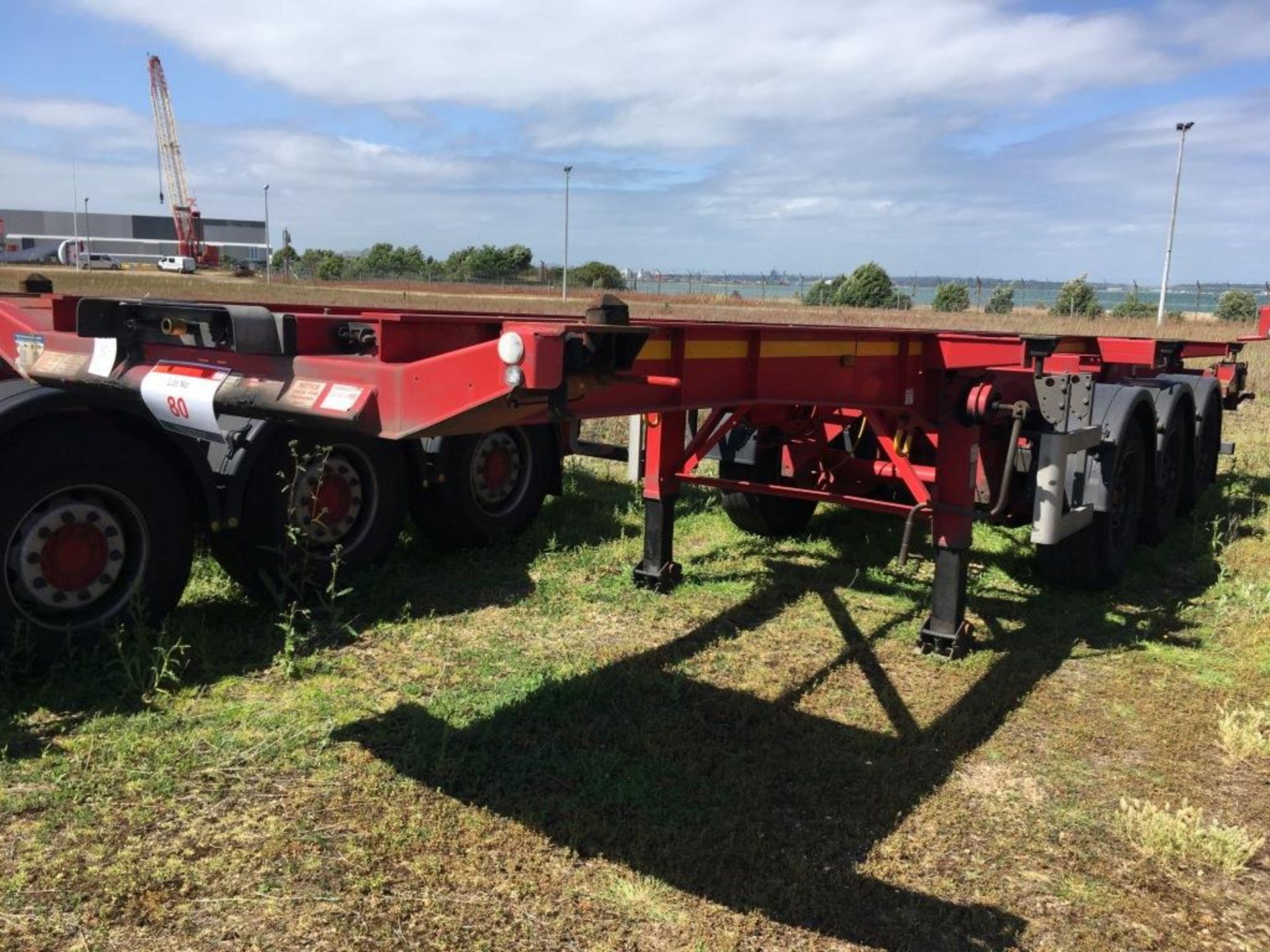 Dennison 14 Lock Sliding Bogie Skeletal trailer, reference 42081, year of manufacture 2014, 3 x