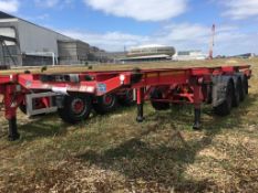 Dennison 14 Lock Sliding Bogie Skeletal trailer, reference 49435, year of manufacture 2016, 3 x