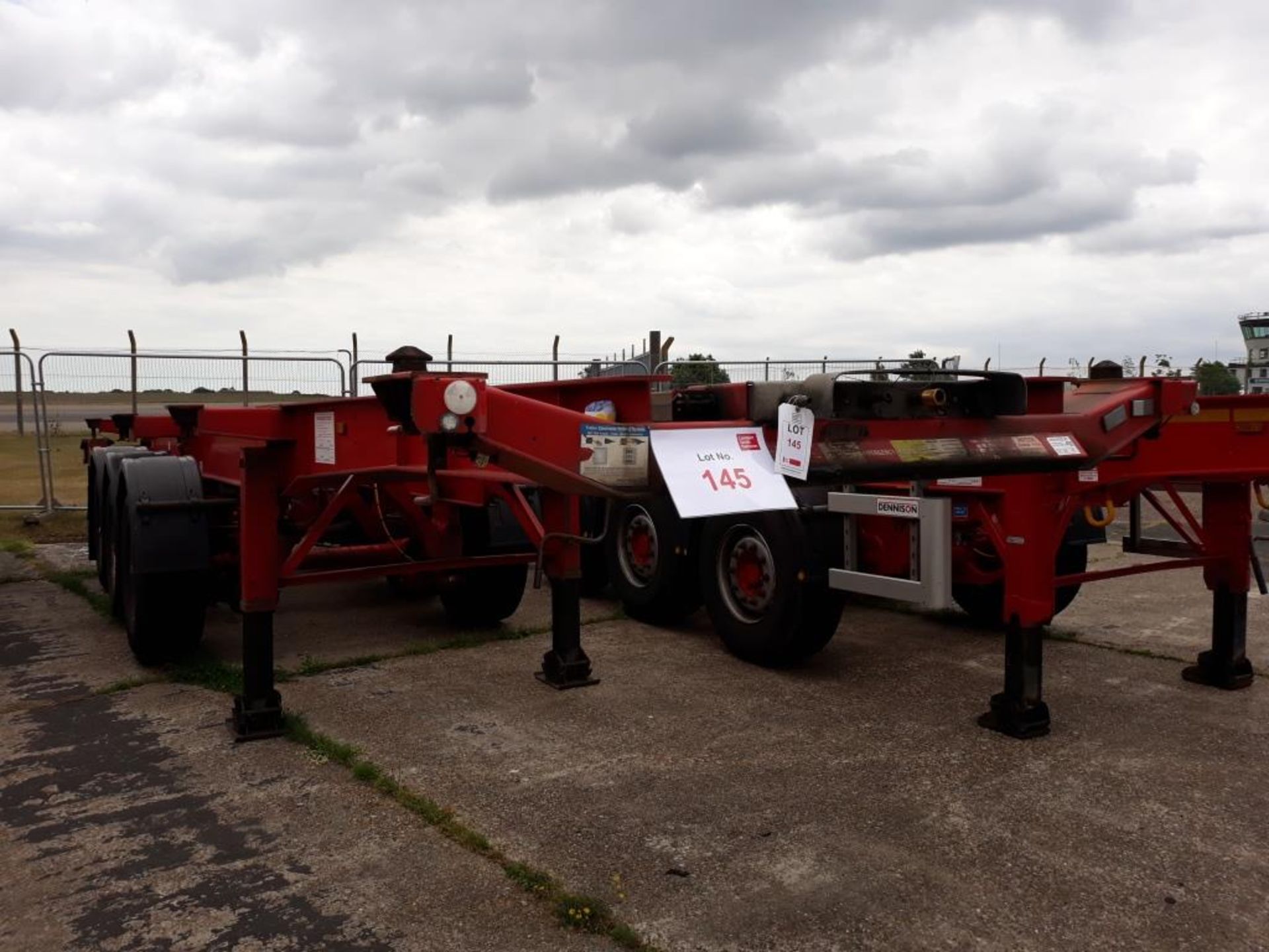 Dennison 14 Lock Sliding Bogie Skeletal trailer, reference 26717, year of manufacture 2011, 3 x