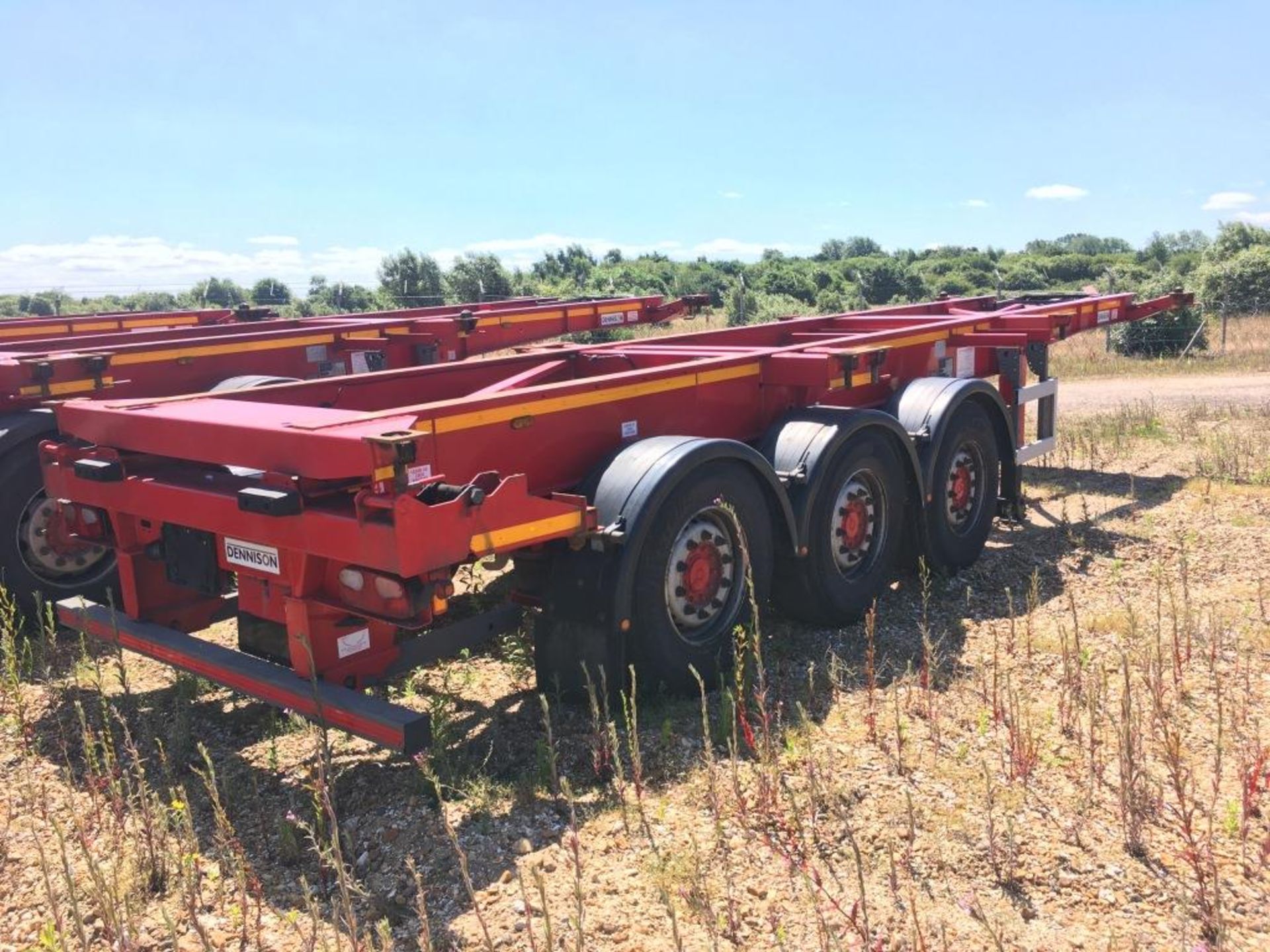 Dennison 14 Lock Sliding Bogie Skeletal trailer, reference 42088, year of manufacture 2014, 3 x - Image 3 of 10