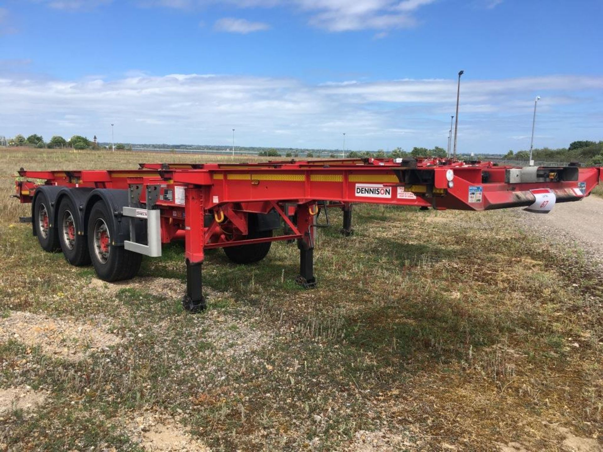 Dennison 14 Lock Sliding Bogie Skeletal trailer, reference 47569, year of manufacture 2016, 3 x