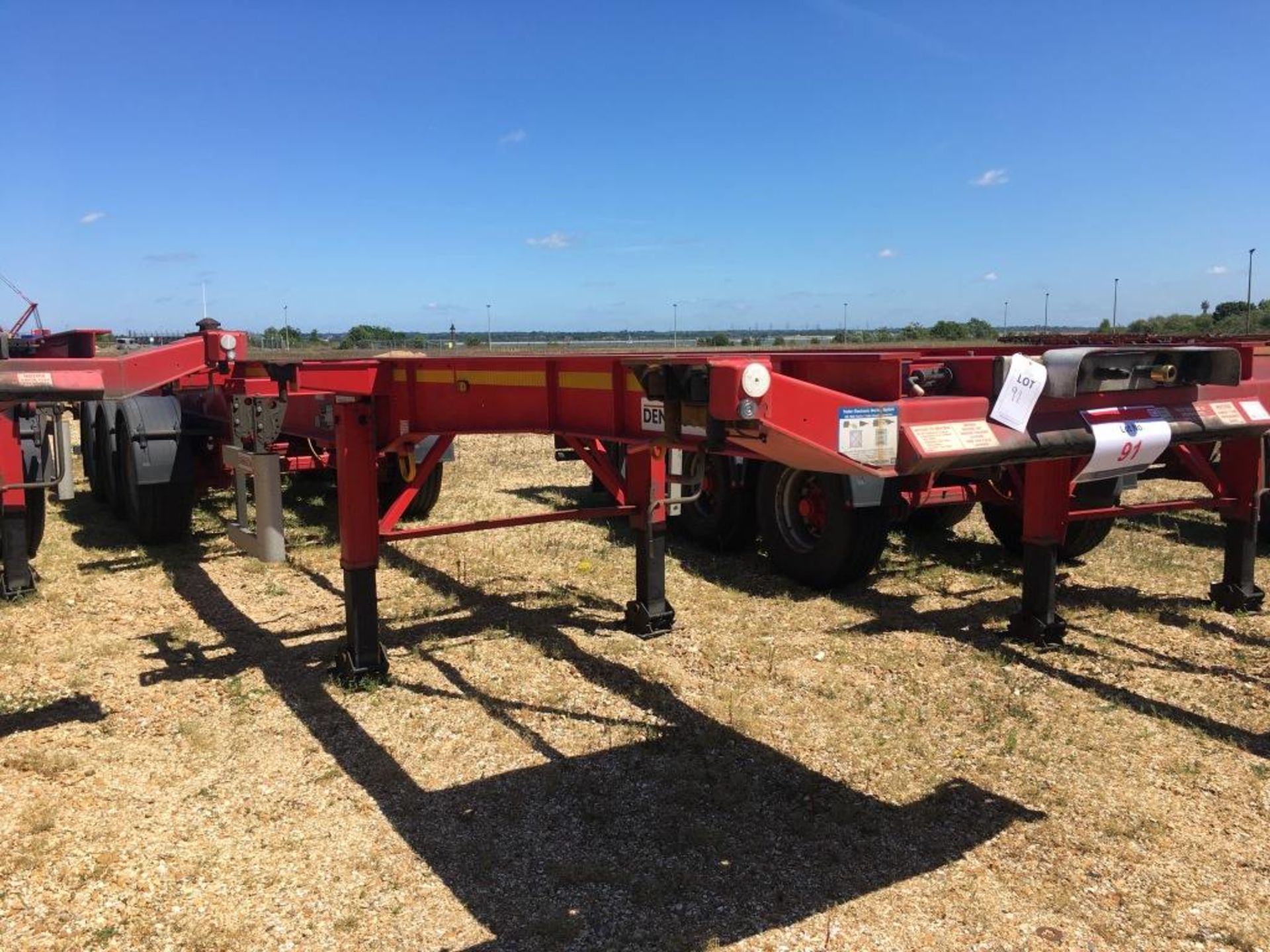 Dennison 14 Lock Sliding Bogie Skeletal trailer, reference 40158, year of manufacture 2013, 3 x