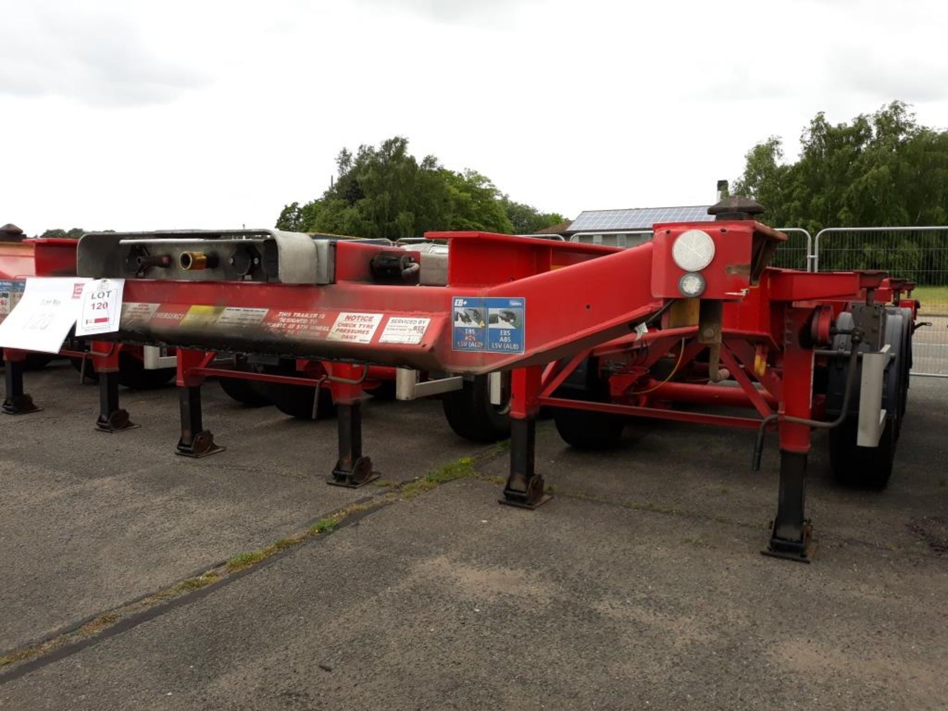 Dennison 14 Lock Sliding Bogie Skeletal trailer, reference 49438, year of manufacture 2016, 3 x - Image 2 of 15