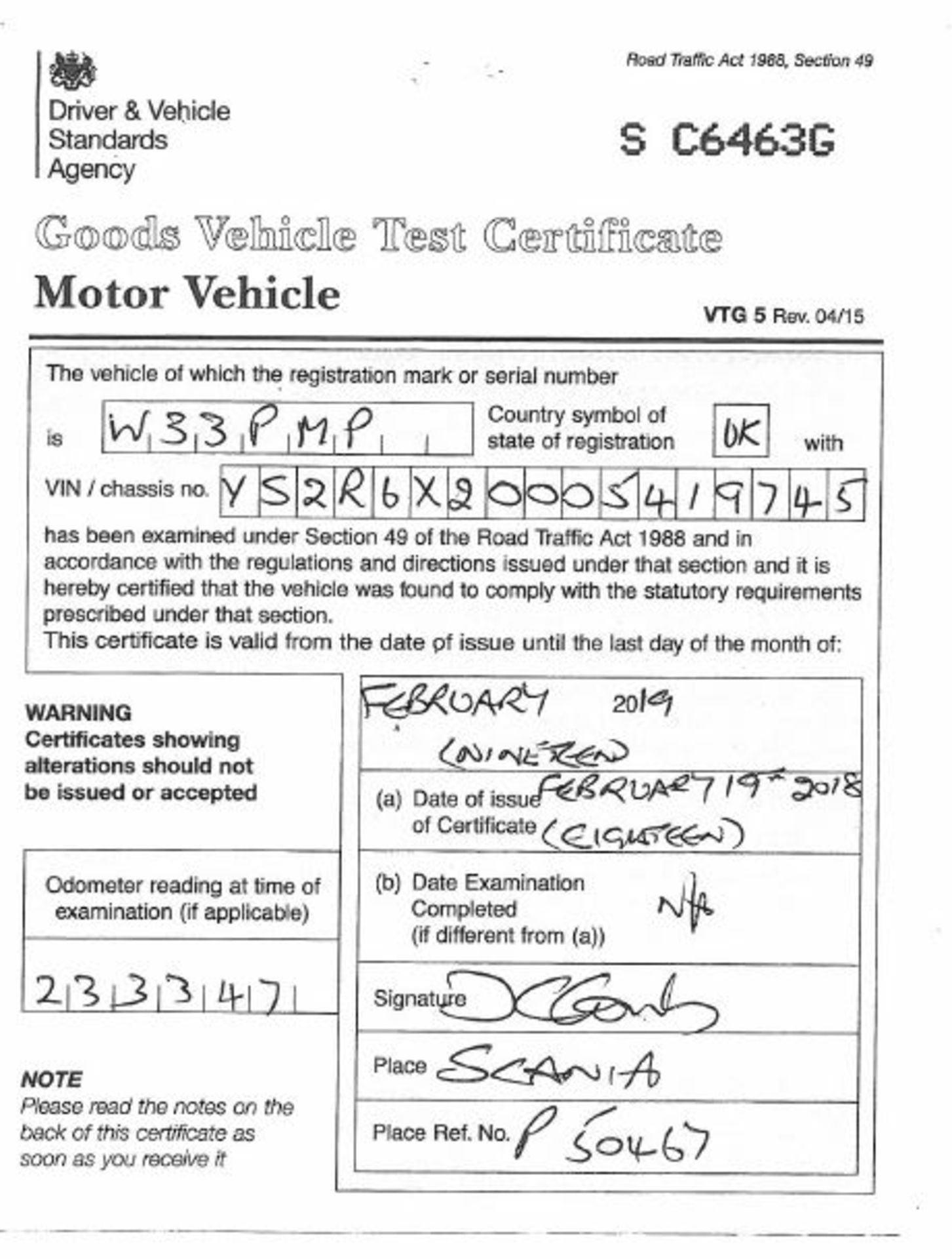 Scania R450 LA 6X2/2MNA Topline tractor unit, 2 Pedal Opticruise Gearbox, Registration number - Image 17 of 18