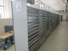 Link 51 metal boltless stores racking comprising:13 x single sided bays, approx. overall size: 11.7m