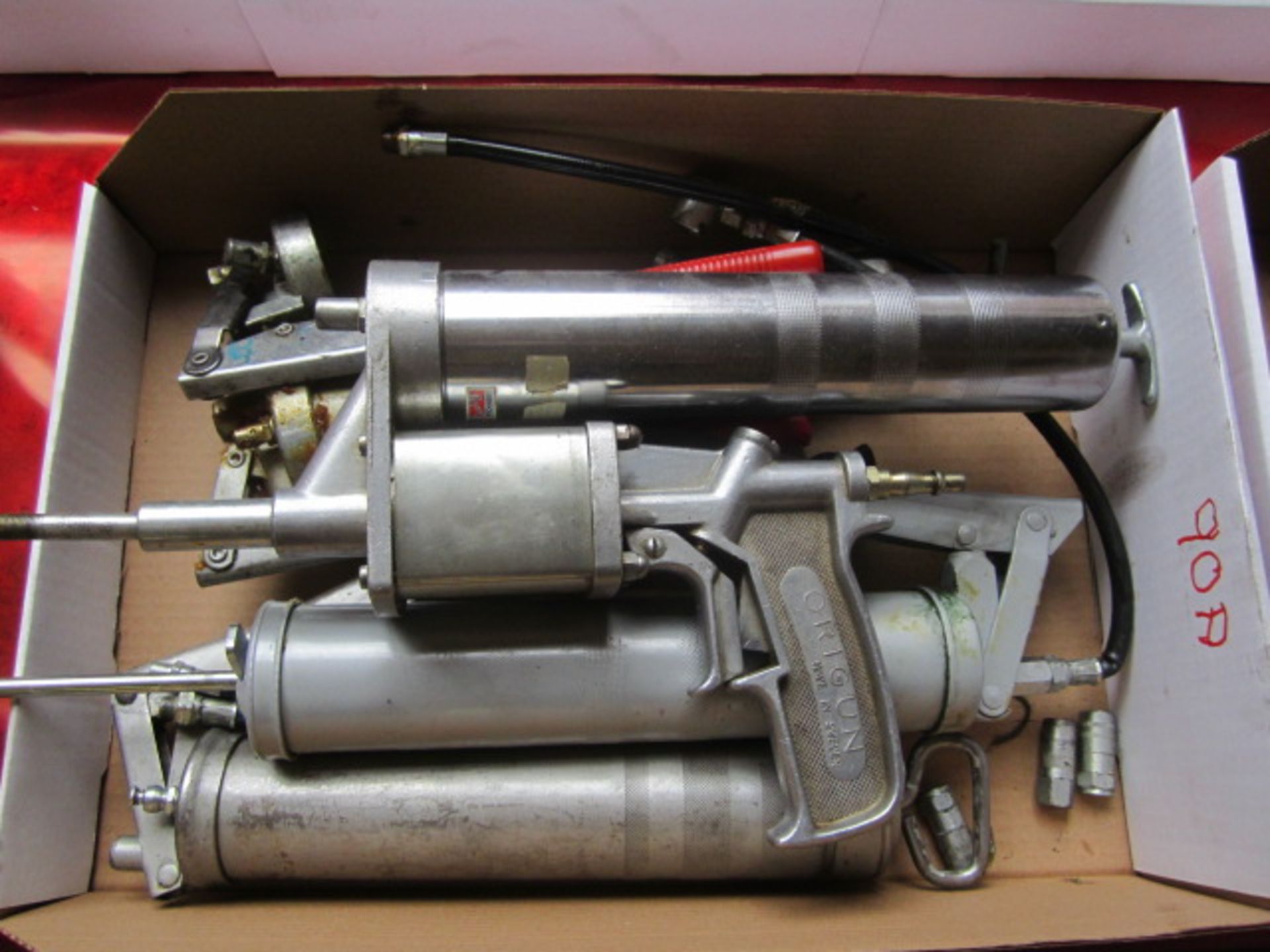 Quantity of assorted grease guns