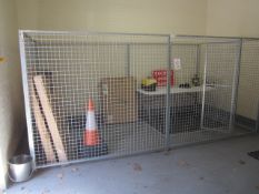 Galvanised mesh dog kennel, comprising of 6 x mesh panels, 1 with mesh entrance, approx. overall