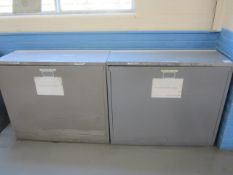 2 x Roneco Vickers vertical planfile chests, approx. size: 1200mm x 460mm x height 1020mm. - Lift