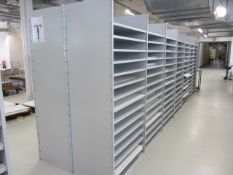 Link 51 metal boltless stores racking comprising: 7 x double sided bays, approx. overall size: 6.