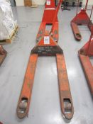 BT Rolatruc hydraulic narrow pallet truck, SWL 2000kg. - Lift out charge to be applied: £5+ vat