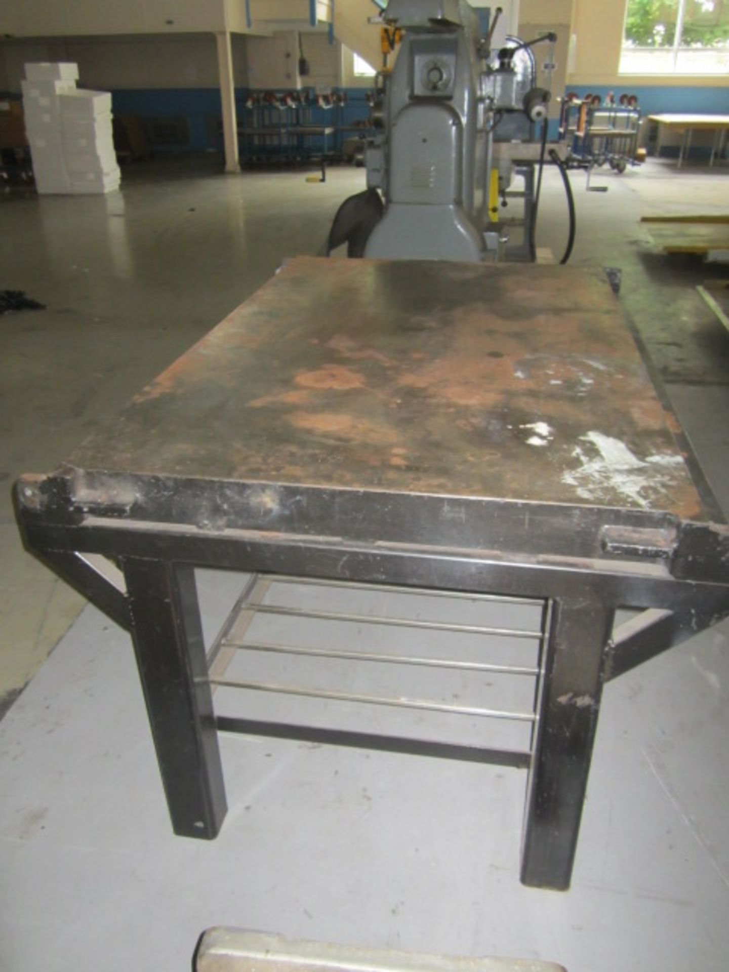 Surface table, approx. size: 41" x 66" mounted on stand. - Lift out charge to be applied: £10+ vat - Image 3 of 3