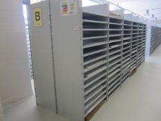 Link 51 metal boltless stores racking comprising: 6 x double sided bays, approx. overall size: 5.