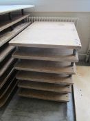 15 x bespoke timber top paper stock pallets, 1300mm x 1000m, 6 x 1030mm x 700mm. - Lift out charge