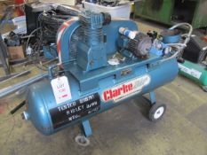 Clarke Air SE14AB receiver mounted portable air compressor - spares or repairs. - Lift out charge to