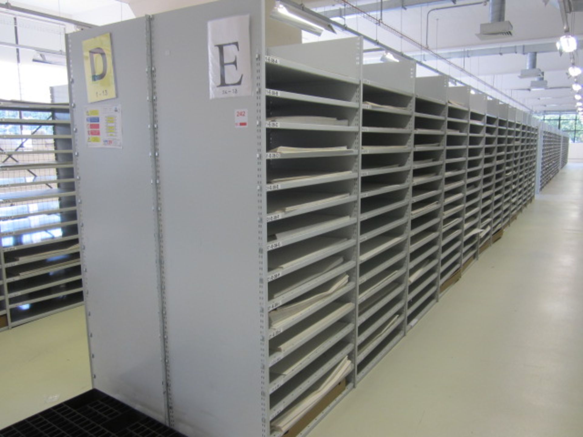 Link 51 metal boltless stores racking comprising: 13 x double sided bays, approx. overall size: 11.