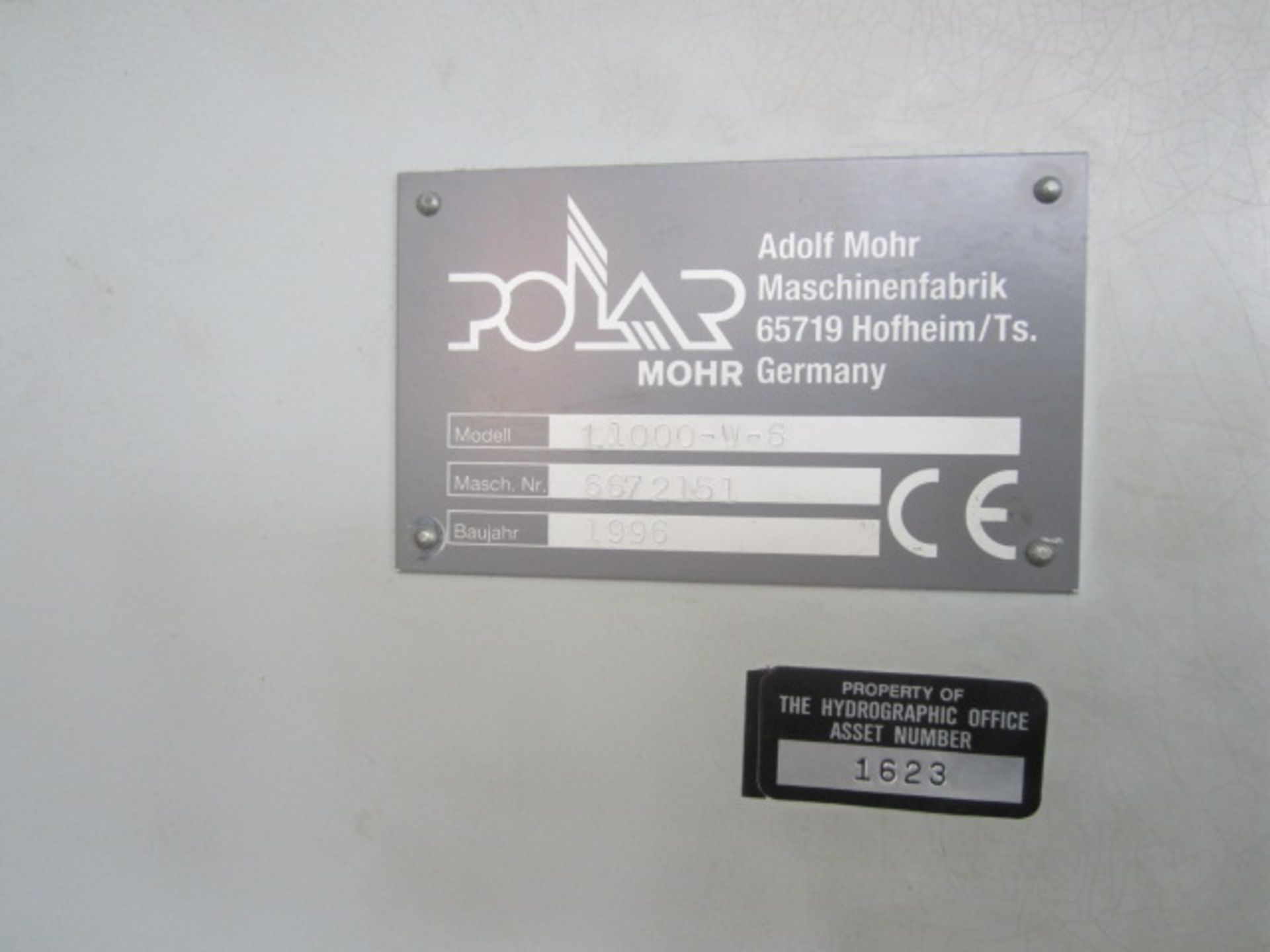 Polar Mohr paper lift, model L100-W-6, machine number 637/2037 (1996), pallet size 1480mm x - Image 5 of 5