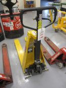 Hydraulic hi-lift pallet truck, SWL 1000kg - Thorough examination 11/18. - Lift out charge to be