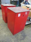 2 x flammable storage bins - excluding contents. - Lift out charge to be applied: £10+ vat