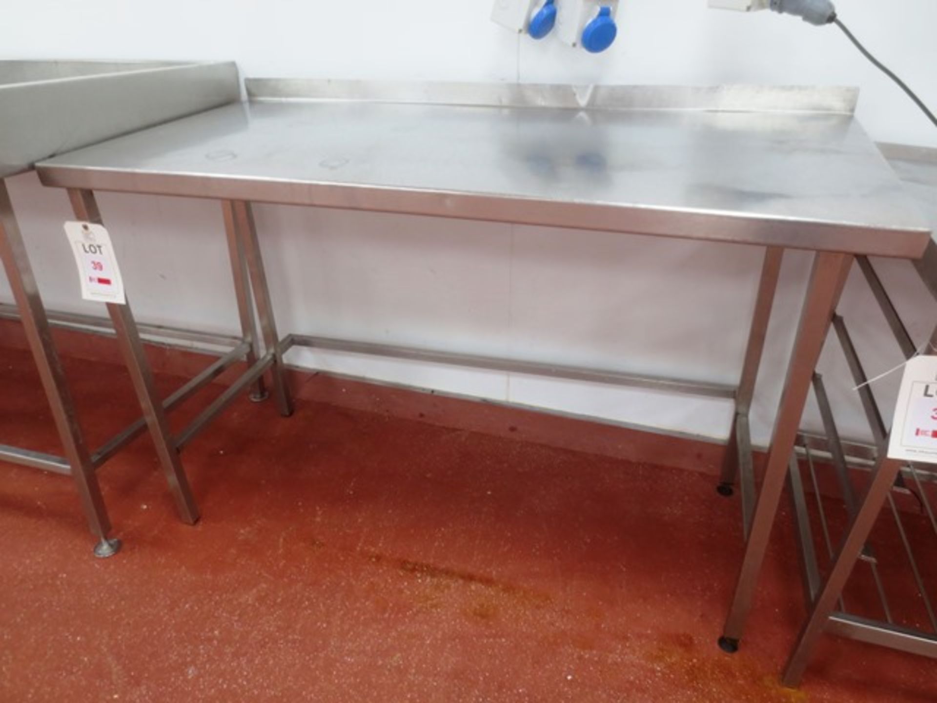 Stainless steel rectangular table, approx 1400 x 600mm
