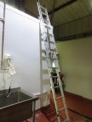 ABRU triple extension aluminium, 21 tread ladder