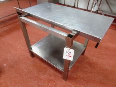 Stainless steel rectangular table, approx 1200 x 720mm