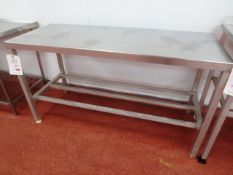 Stainless steel rectangular table, approx 1500 x 600mm