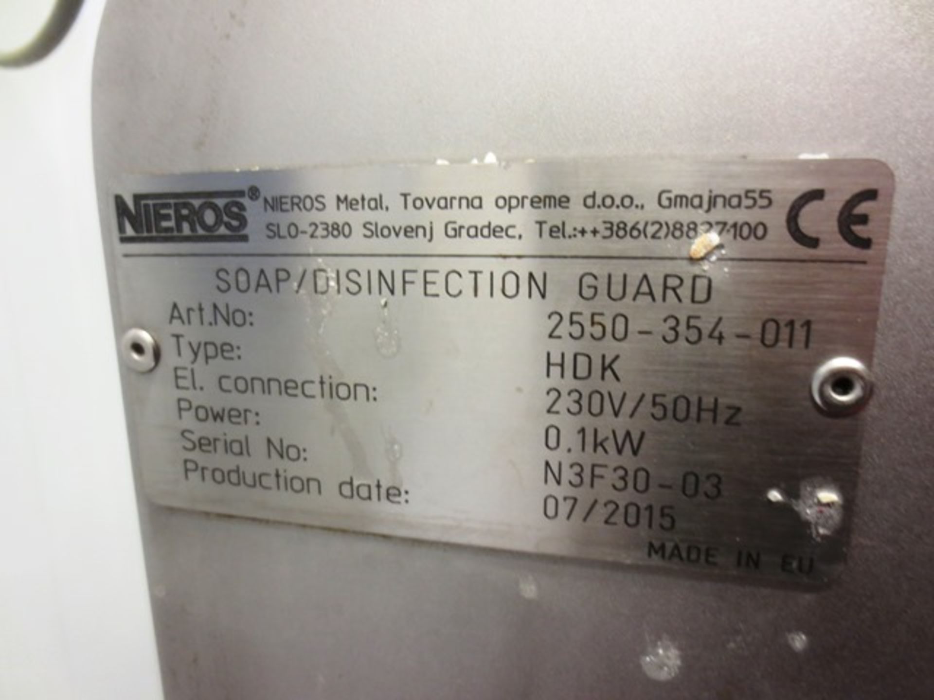 Nieros Stainless steel enclosed soap and disinfection dispensing station, type HDK (2015) - Image 2 of 2
