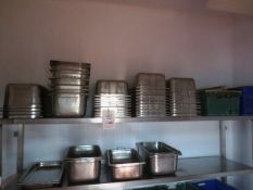 Approx fourty assorted rectangular stainless steel trays