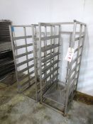 Two stainless steel tray racks, 8-level capacity