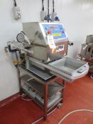 Ilpra stainless steel twin station tray sealing machine, type Food Pack/Basic ROT VG, serial no: