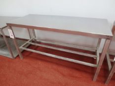 Stainless steel rectangular table, approx 1500 x 600mm