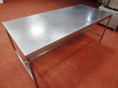 Stainless steel rectangular table, approx 1700 x 770mm