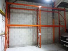 Two bays of adjustable boltless pallet racking, approx 2800mm per bay