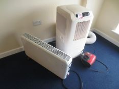 Portable air conditioning unit and two various space heaters